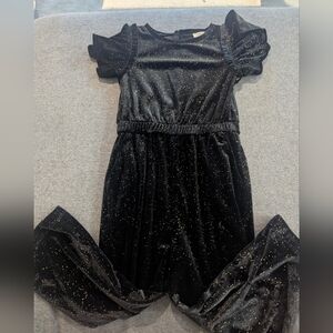 Crewcuts Black Velvet Jumpsuit with Gold Accents